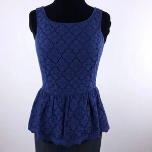 Lilly Pulitzer Navy Ashton Eyelet Tank Top